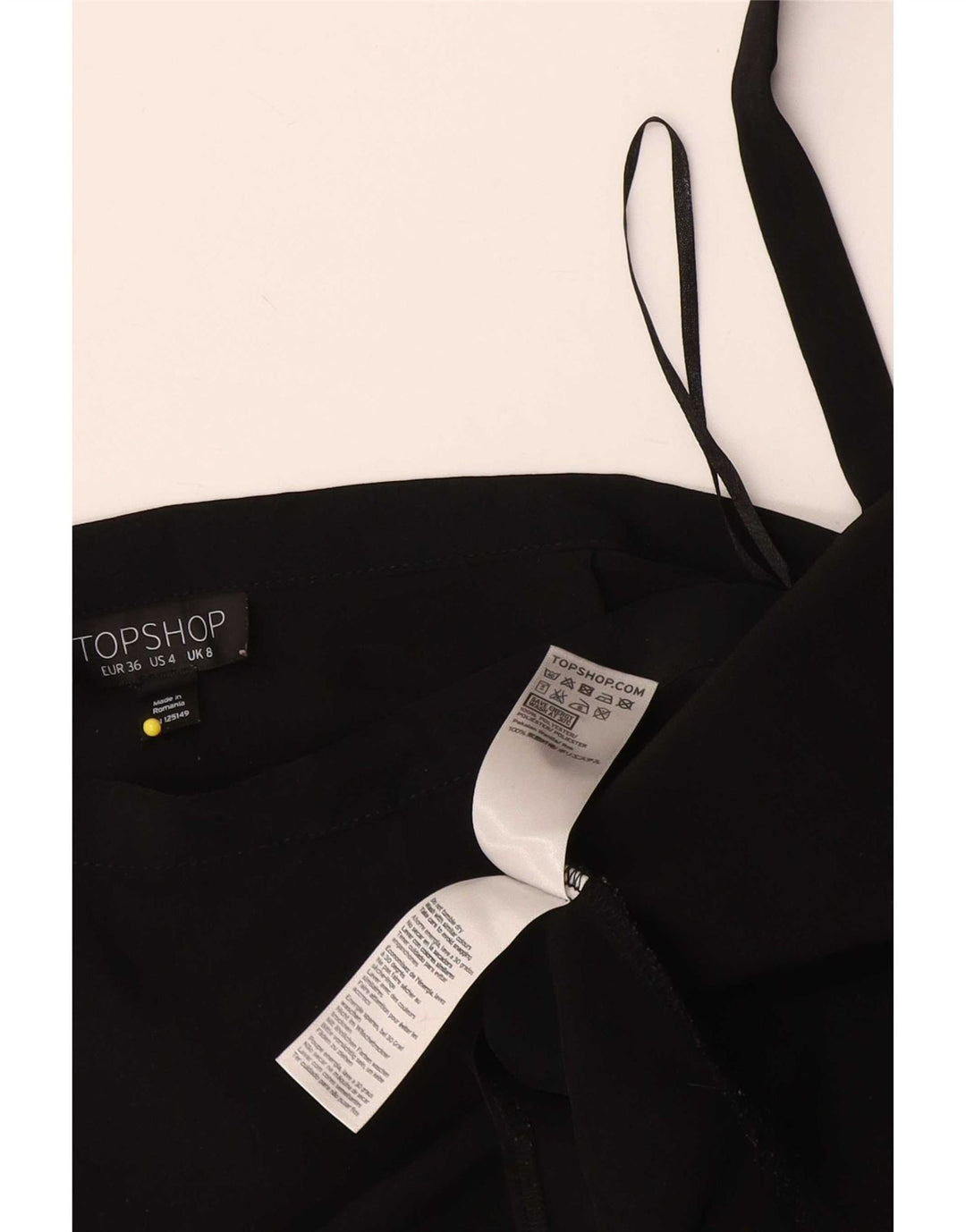Gonna maxi avvolgente da donna Topshop UK 8 piccola W26 poliestere nero