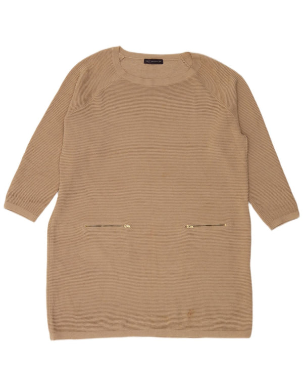 Abito maglione a maniche lunghe da donna Marks & Spencer UK 20 2XL Beige