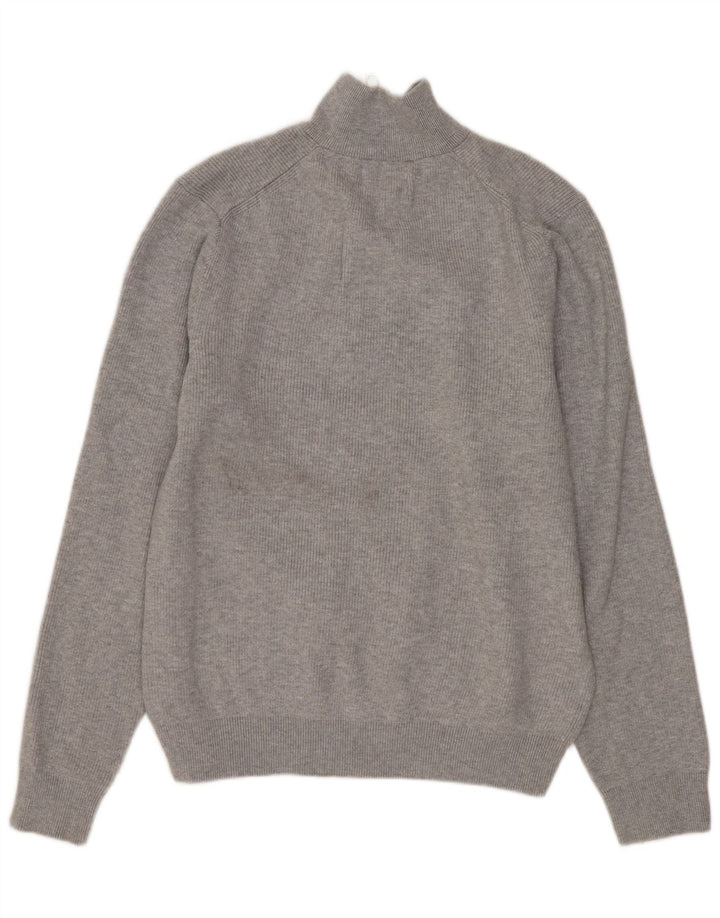 Maglione da donna Marks & Spencer con zip e collo UK 16 grande cotone grigio