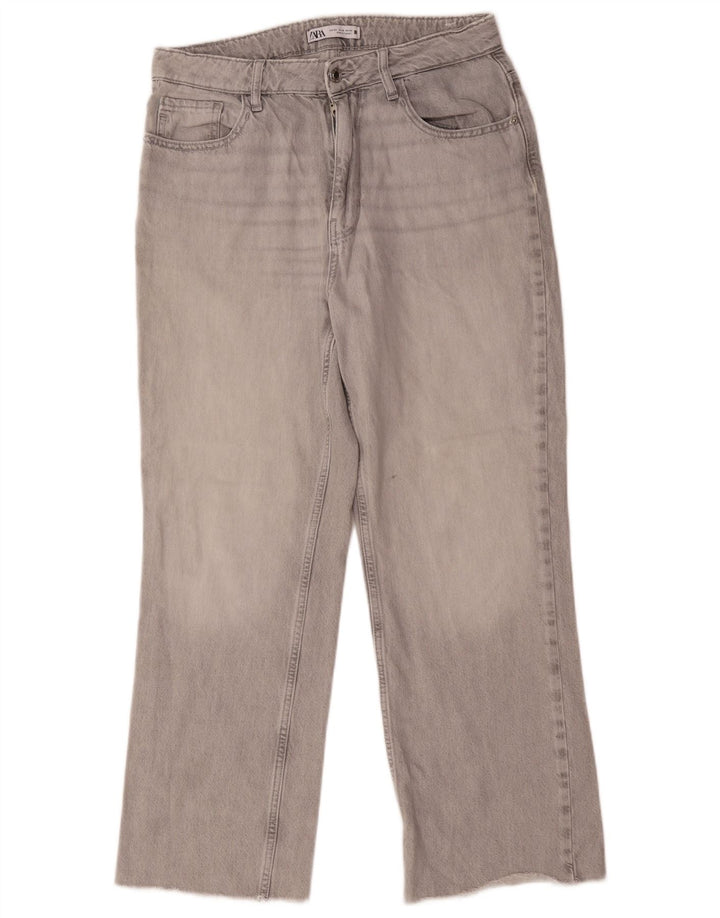 Jeans dritti da donna Zara EU 42 Large W32 L28 Cotone grigio