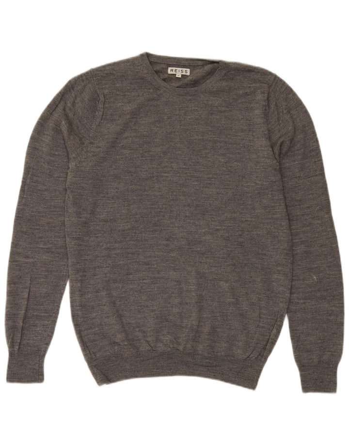 Maglione maglione girocollo da uomo Reiss grigio medio chiazzato