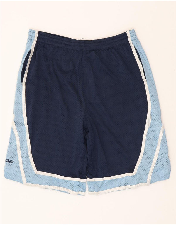 Pantaloncini sportivi REEBOK da uomo XL in poliestere color block blu navy