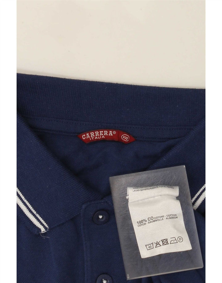 Polo da uomo Carrera 2XL cotone a righe blu navy