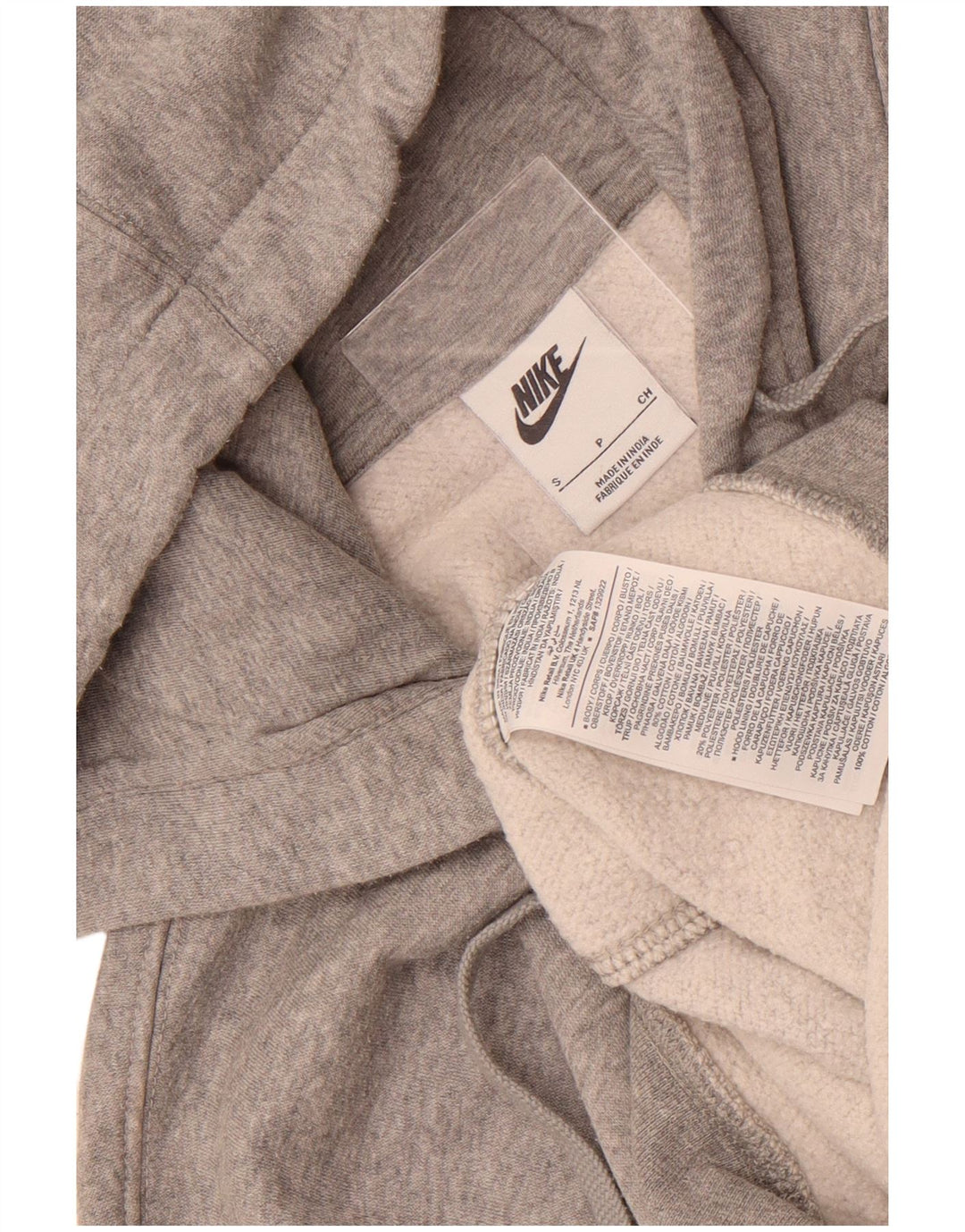 Felpa con cappuccio da uomo Nike Small in cotone grigio