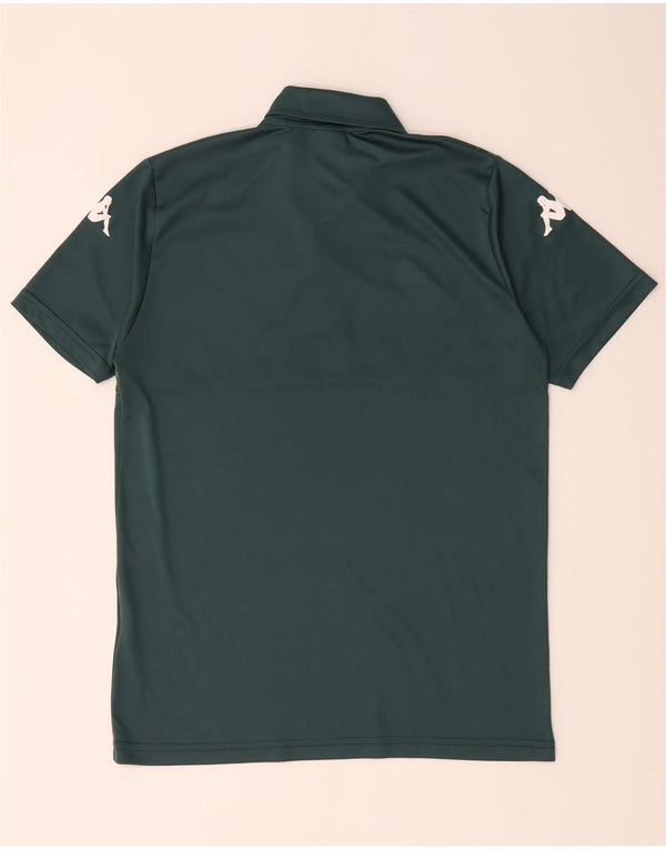 Polo grafica da uomo Kappa in poliestere color block verde medio