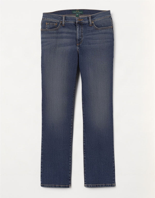 Jeans dritti a vita media da donna Ralph Lauren US 10 Large W28 L30 cotone blu