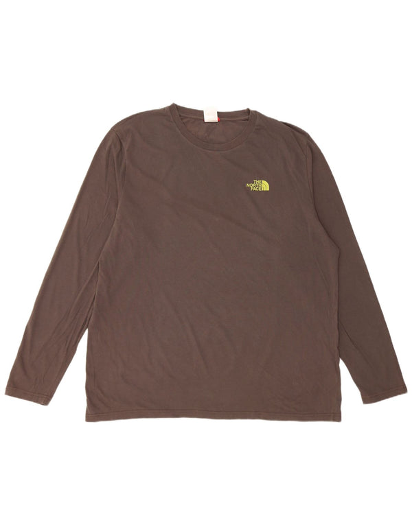 The North Face Maglietta grafica da uomo a maniche lunghe XL in cotone grigio