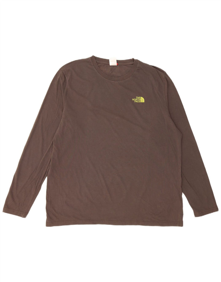 The North Face Maglietta grafica da uomo a maniche lunghe XL in cotone grigio