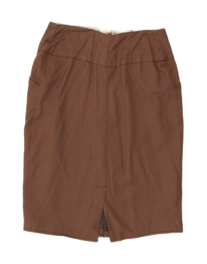 VINTAGE Womens Pencil Skirt IT 42 Medium W28  Brown Vintage Vintage and Second-Hand Vintage from Messina Hembry 