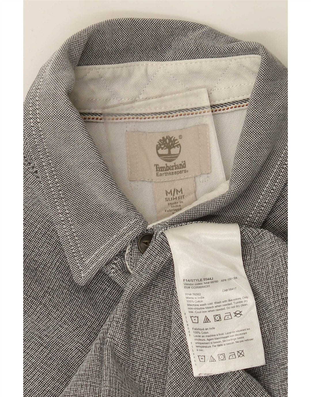 Camicia Timberland da uomo slim fit in cotone grigio medio