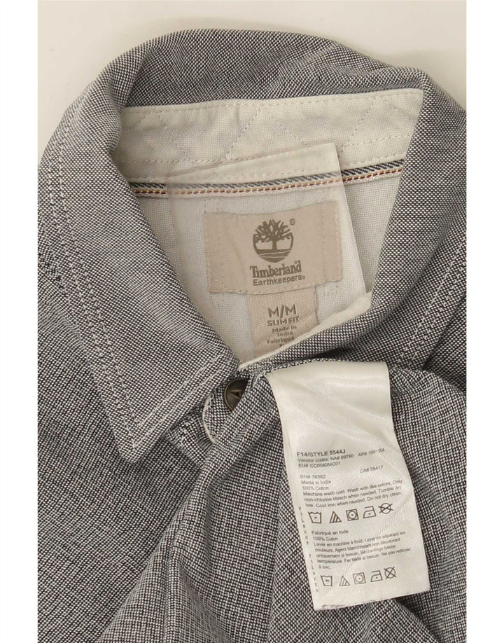 Camicia Timberland da uomo slim fit in cotone grigio medio