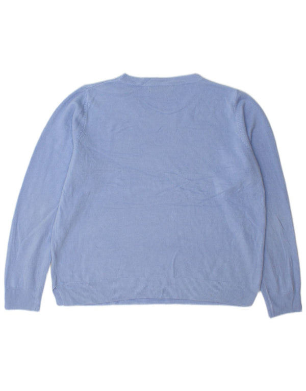Maglione maglione con scollo a barca da donna Marks & Spencer UK 18 XL acrilico blu