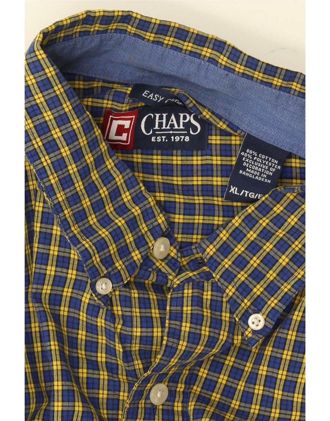 Camicia da uomo Chaps XL in cotone a quadri blu