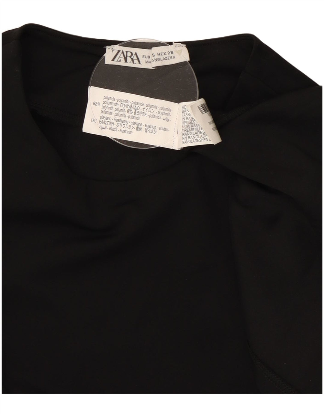 Abito lungo senza maniche ZARA da donna UK 10 piccolo nero in poliammide
