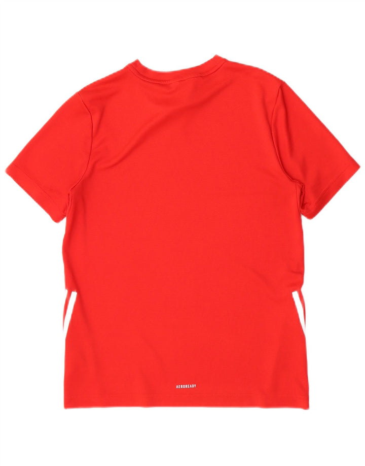 T-shirt Adidas da bambino 13-14 anni rossa in poliestere
