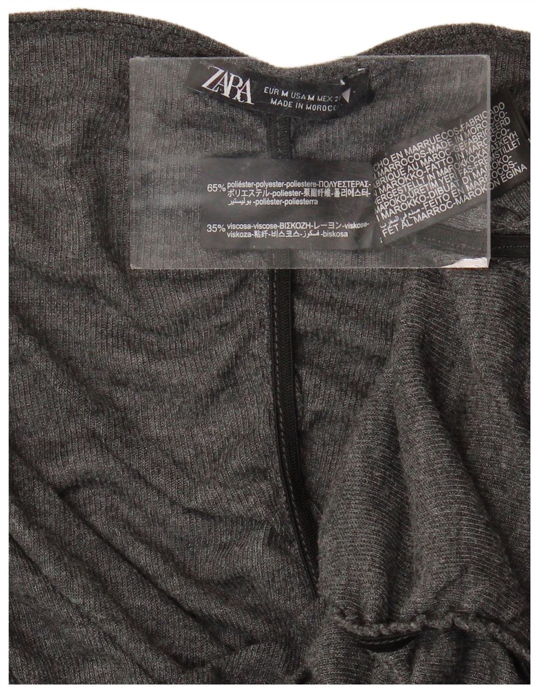 Top Camicetta Da Donna ZARA UK 12 Poliestere Grigio Medio