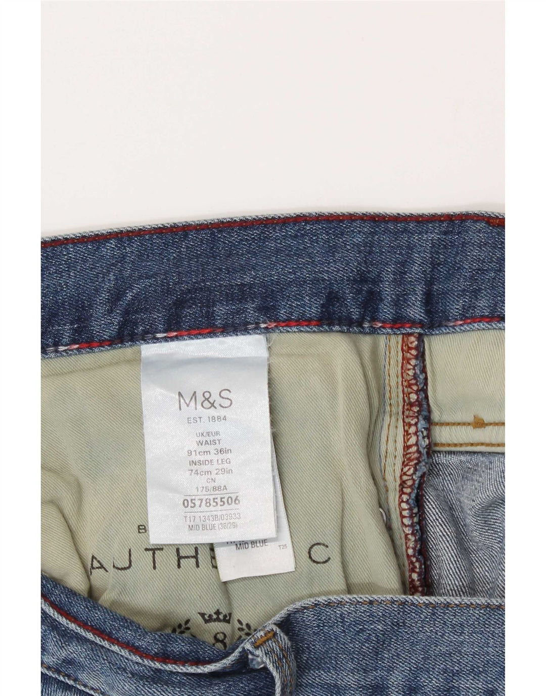 Jeans dritti Marks & Spencer da donna blu Harbour W36 L29 cotone