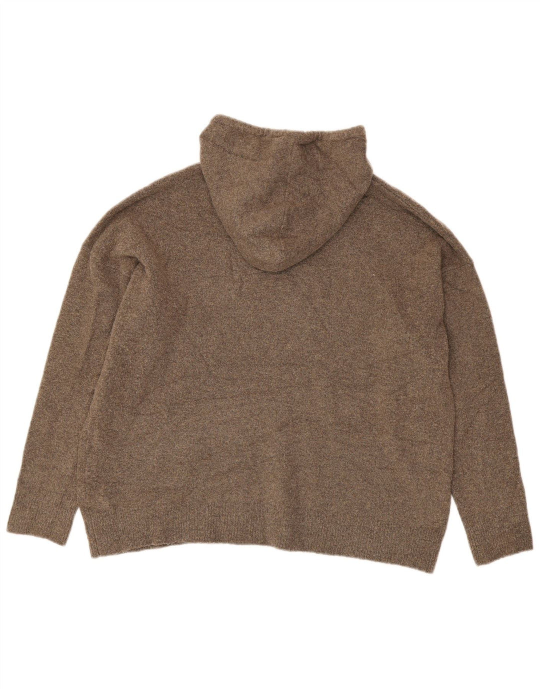 Maglione oversize con cappuccio da donna Zara UK 14 Poliestere marrone medio
