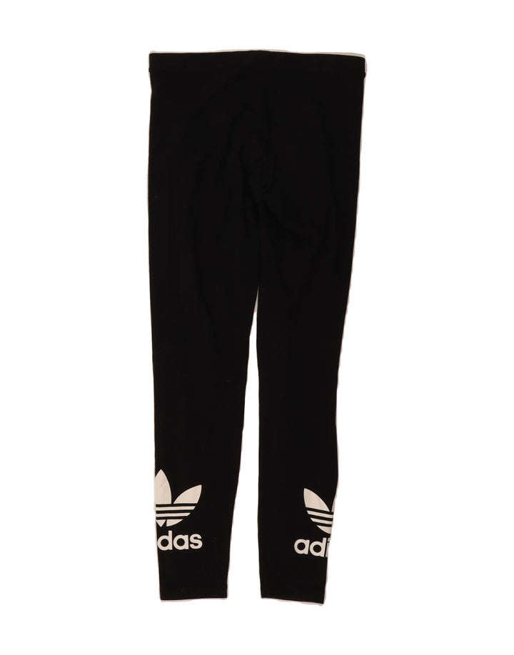 ADIDAS Womens Graphic Leggings UK 12 Medium  Black Vintage Adidas and Second-Hand Adidas from Messina Hembry 
