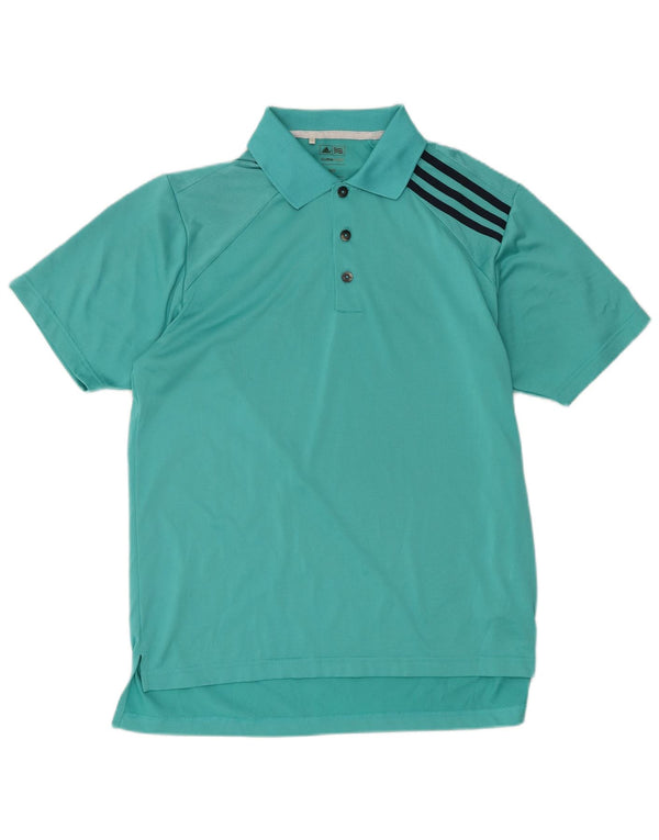 Polo Adidas Climacool da uomo in poliestere turchese medio