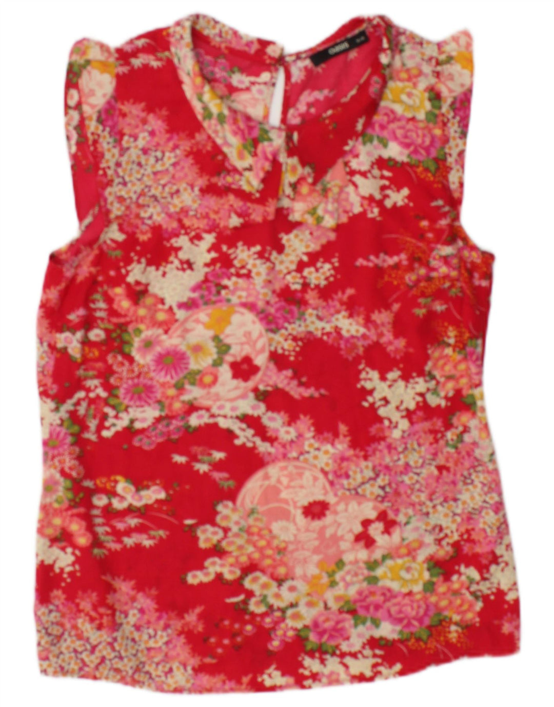 Camicetta senza maniche da donna Oasis UK 10 Piccolo poliestere floreale rosso