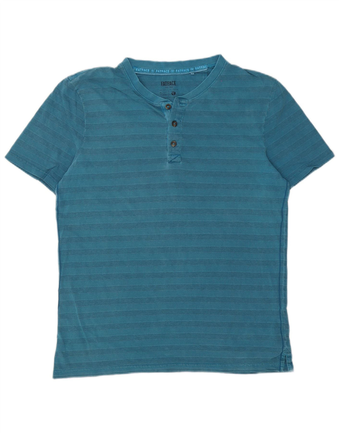 T-shirt da uomo Fat Face Top in cotone a righe blu medio