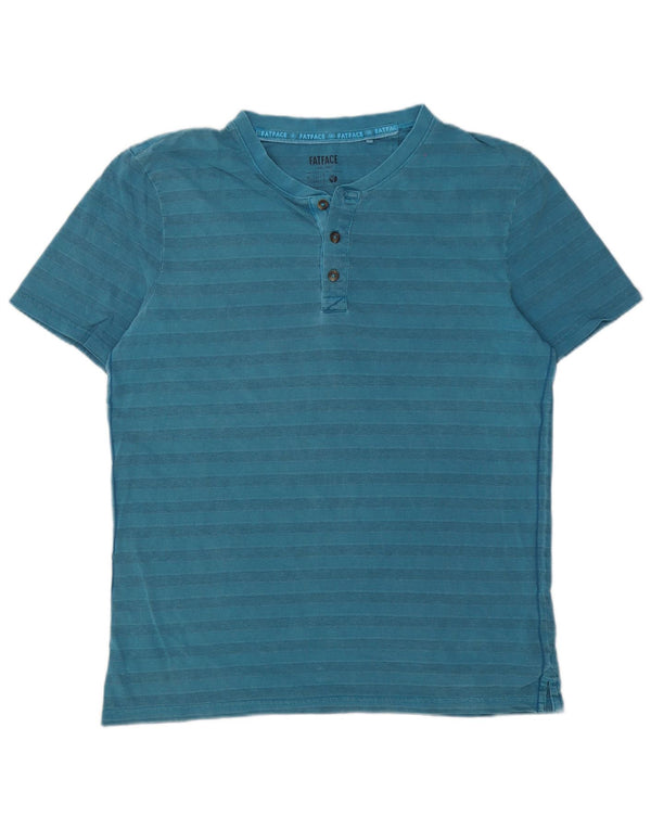 T-shirt da uomo Fat Face Top in cotone a righe blu medio