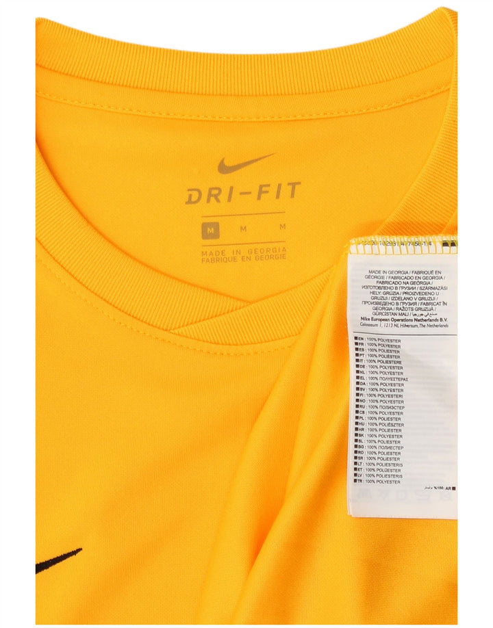 Nike Dri Fit Graphic Top da uomo a maniche lunghe in poliestere giallo medio
