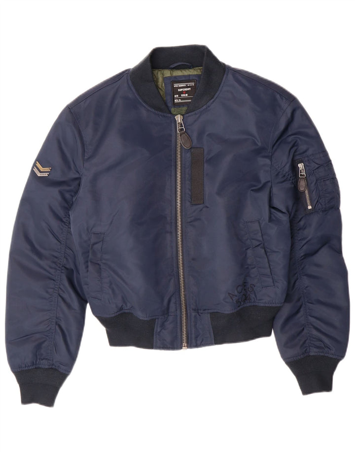 Giubbotto bomber da donna Superdry UK 6 XS Navy Blue Nylon Army