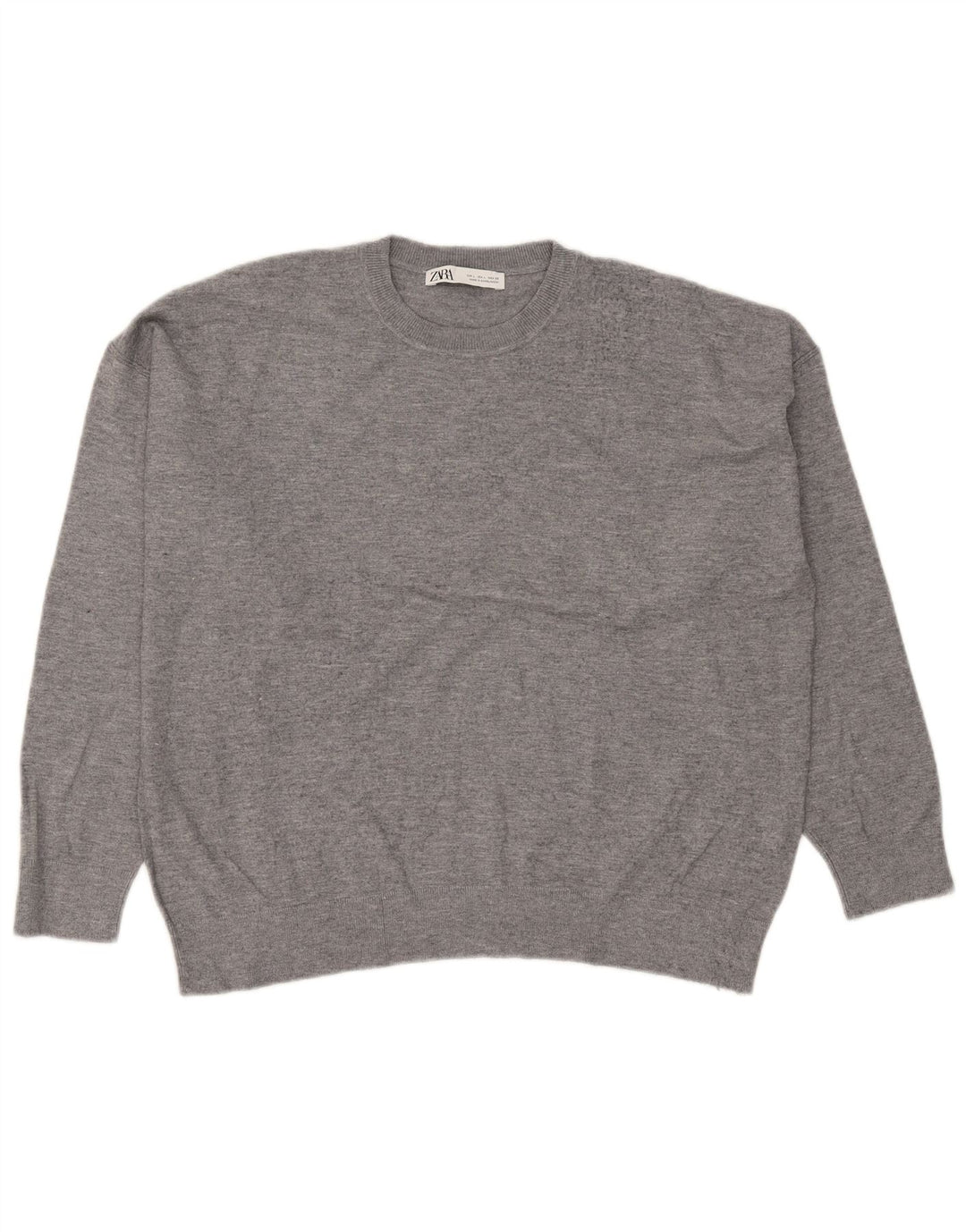 Maglione girocollo oversize da donna Zara UK 16 grande grigio screziato