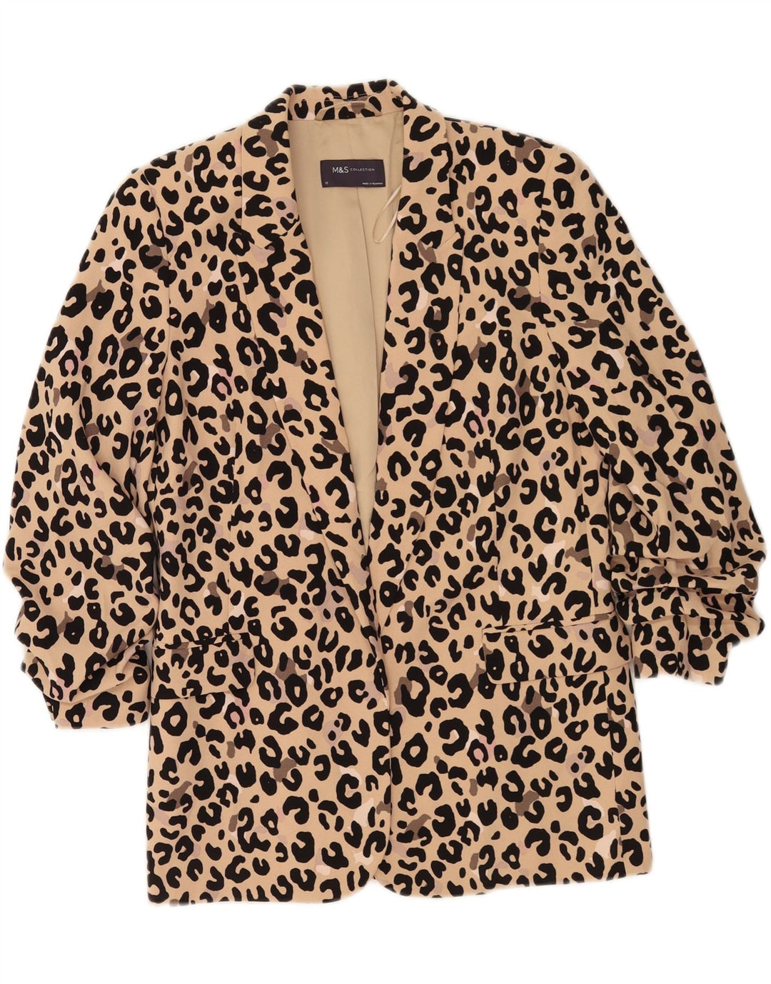 Giacca blazer oversize con maniche a 3/4 Marks & Spencer da donna UK 10 piccola Beige