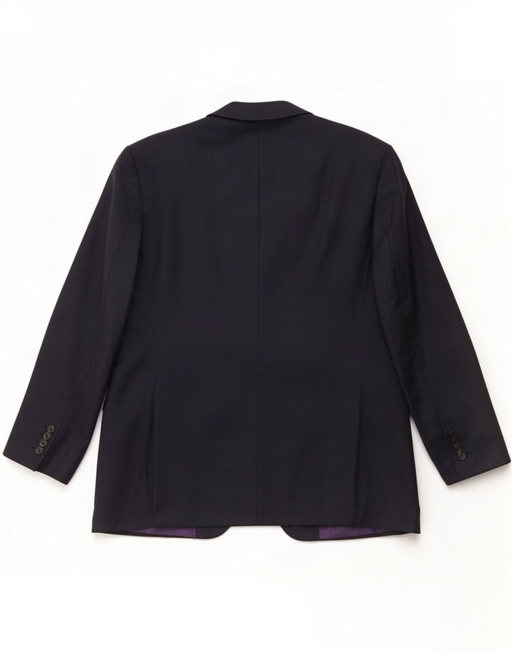 Giacca blazer a 3 bottoni Marks & Spencer da uomo UK 44 XL lana blu navy