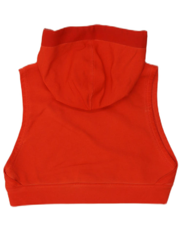 Felpa con cappuccio senza maniche Reebok Crop Graphic da donna UK 14 Large Arancione