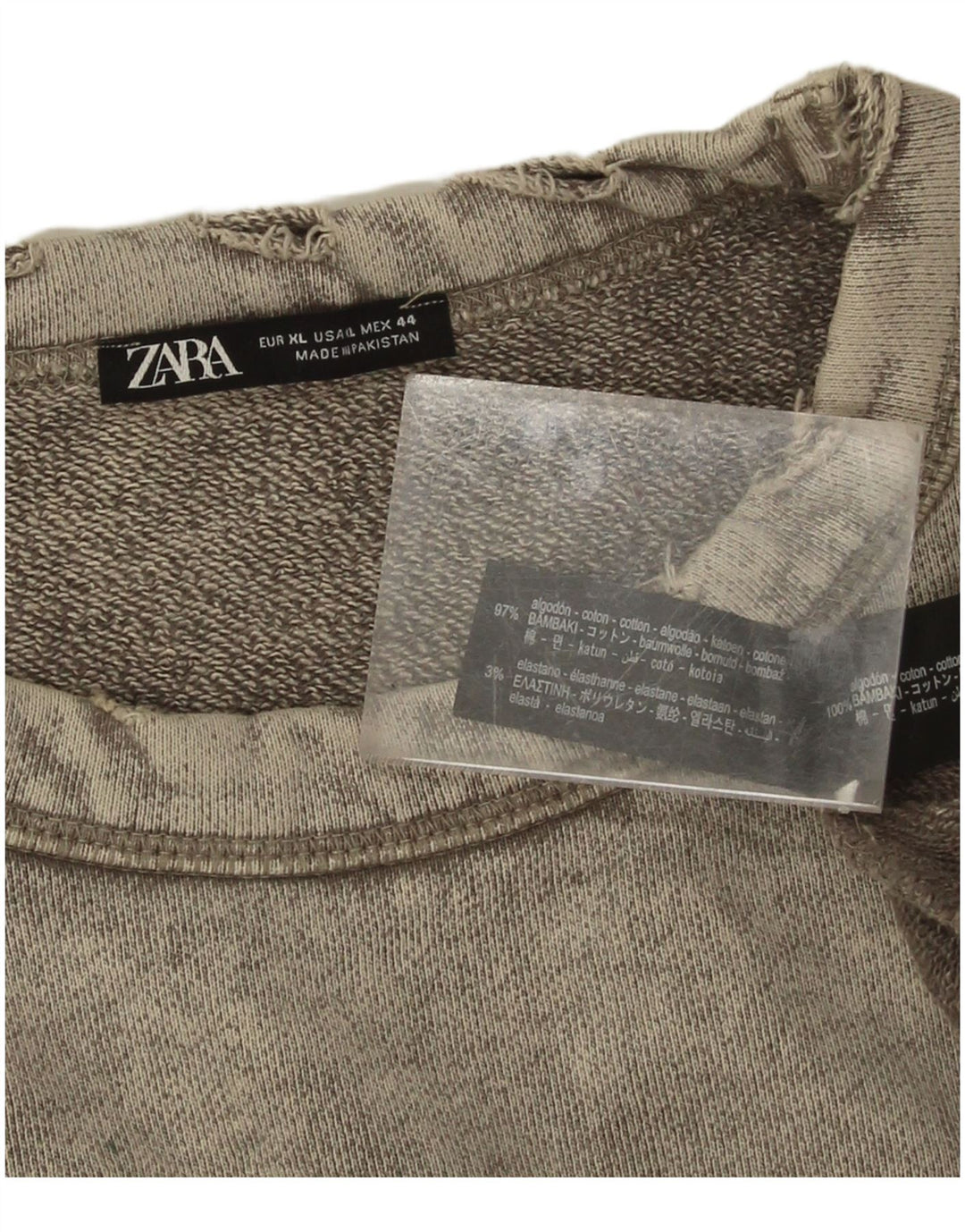 Felpa Zara Uomo Maglione XL Cotone Grigio