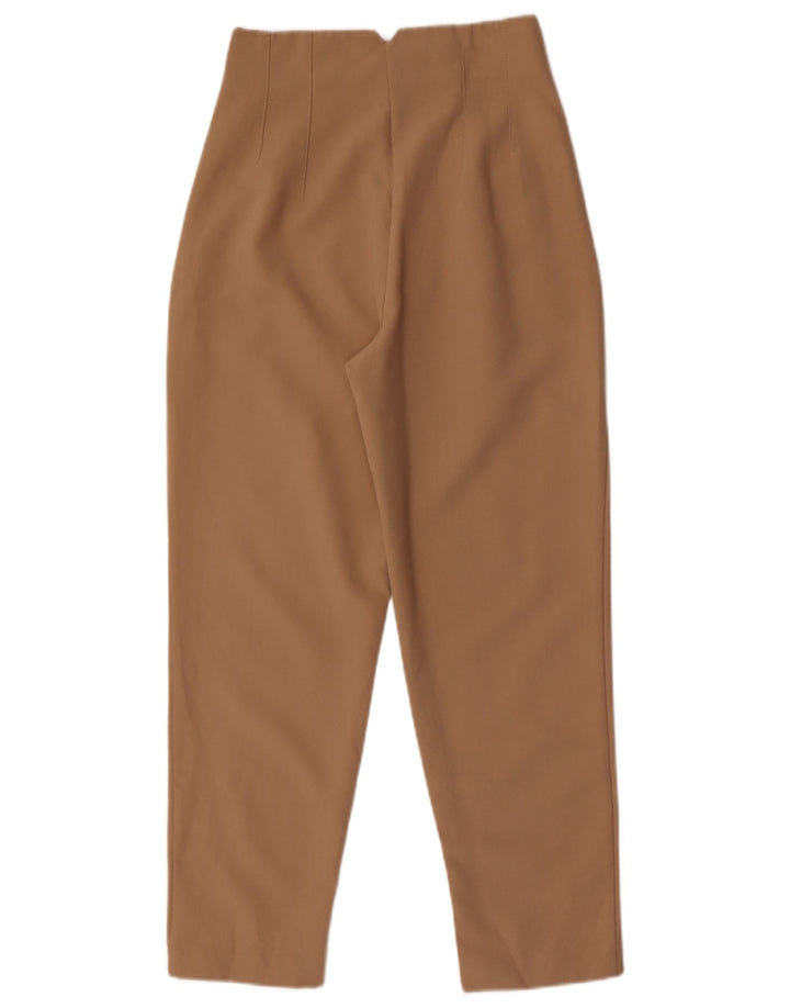 Pantaloni da completo a vita alta da donna Zara piccoli W26 L27 poliestere beige