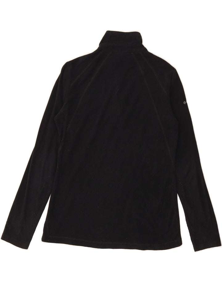 COLUMBIA Womens Zip Neck Fleece Jumper UK 10 Small Black Polyester Vintage Columbia and Second-Hand Columbia from Messina Hembry 