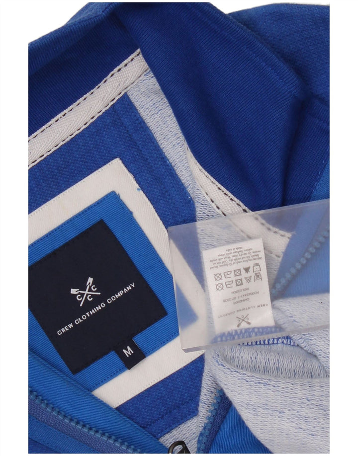 Crew Clothing Felpa con collo con zip da uomo Maglione in cotone blu medio