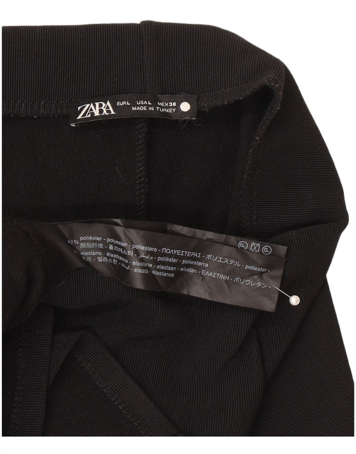 Gonna midi a vita alta da donna Zara grande W30 poliestere nero