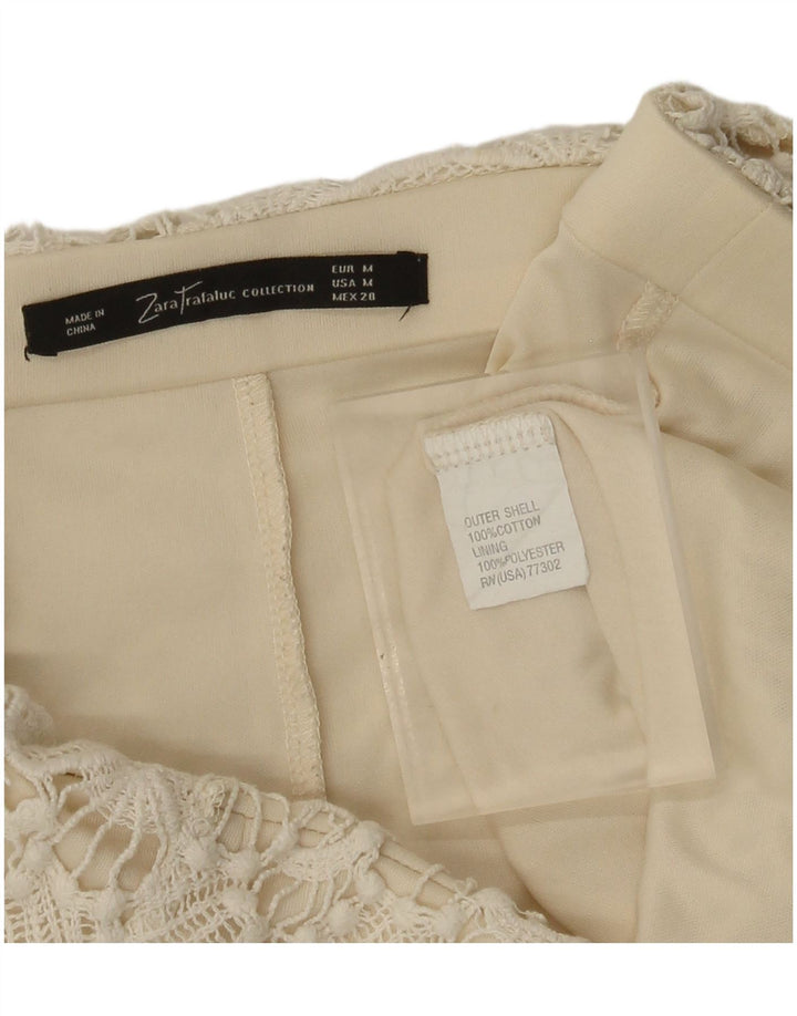 Pantaloni caldi in pizzo da donna Zara medi W28 cotone beige