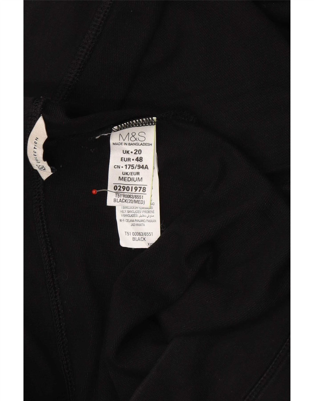 Pantaloni da tuta da donna Marks & Spencer UK 20 2XL Nero