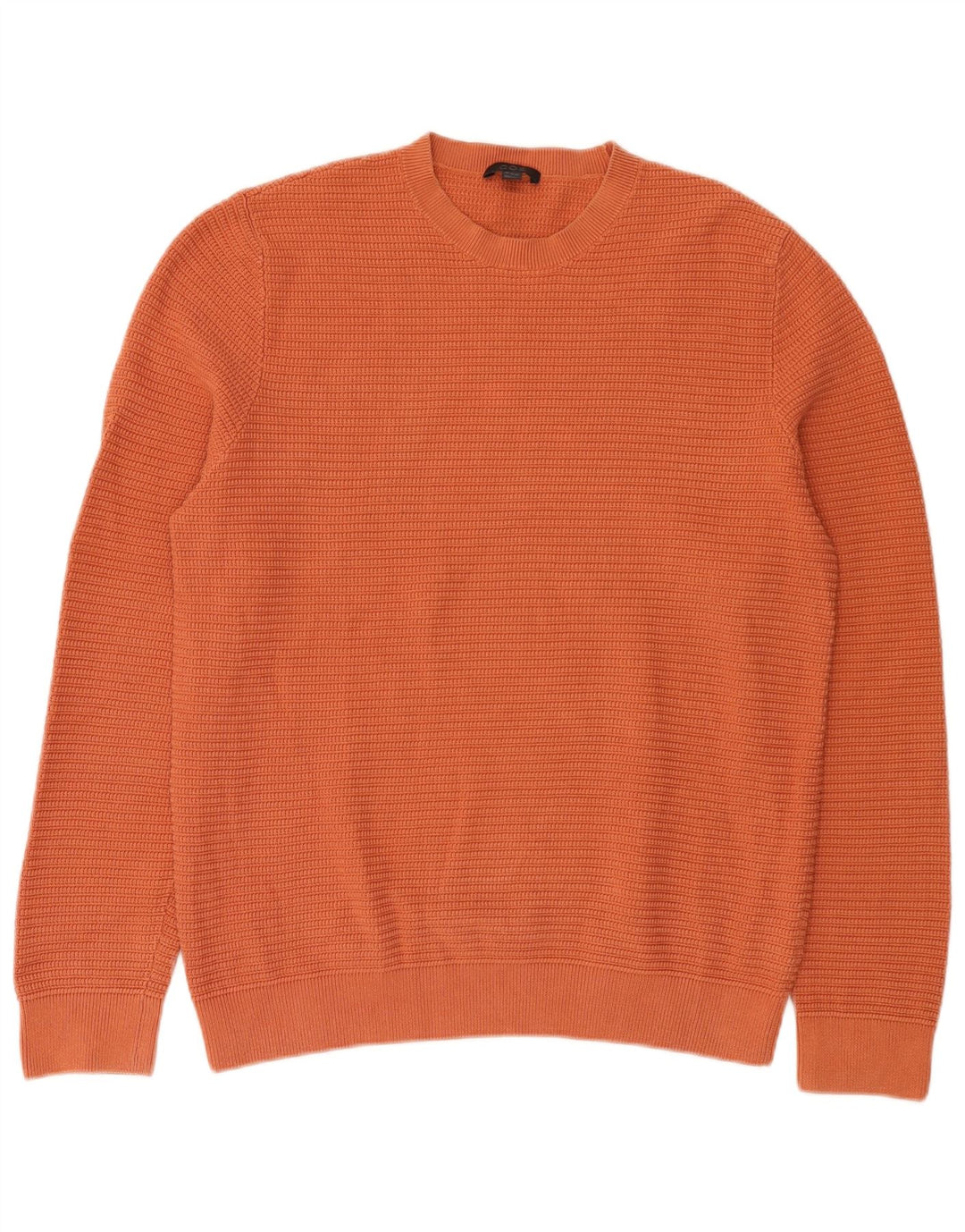 Cos Uomo Girocollo Maglione Maglione Grande Cotone Arancione