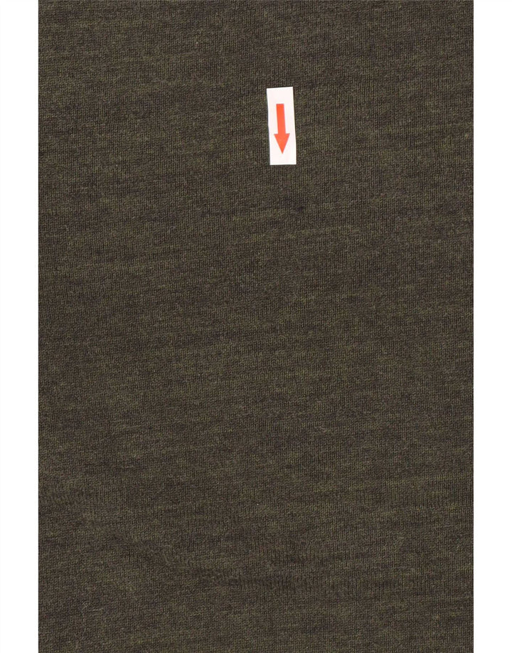 Maglione maglione girocollo da uomo Marks & Spencer piccolo cotone screziato kaki