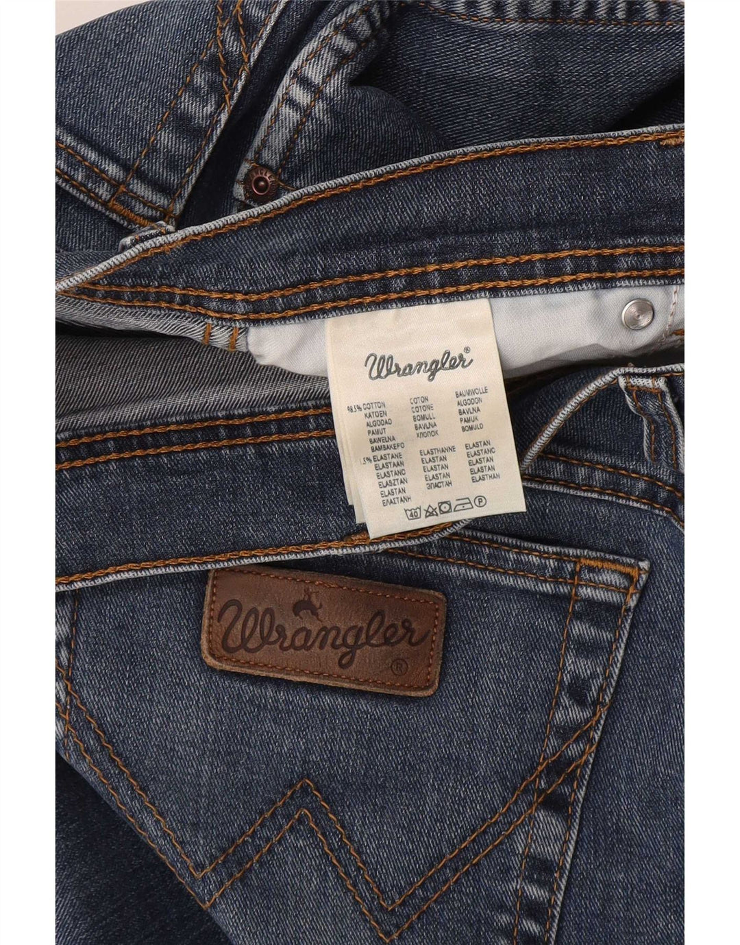 Jeans dritti elasticizzati Texas da uomo Wrangler W34 L34 cotone blu