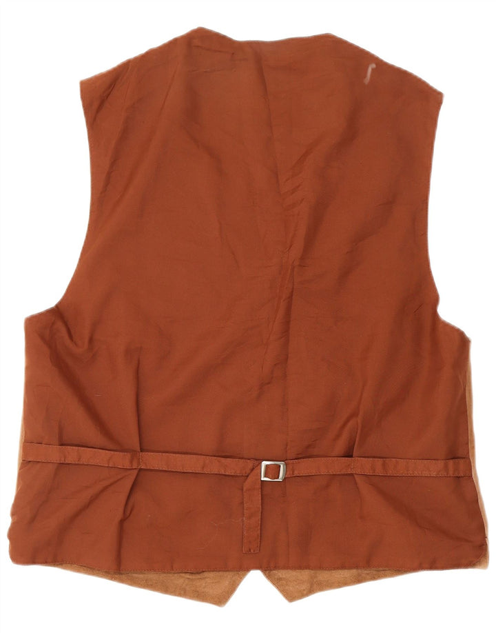 Gilet da uomo in pelle scamosciata VINTAGE Marrone medio