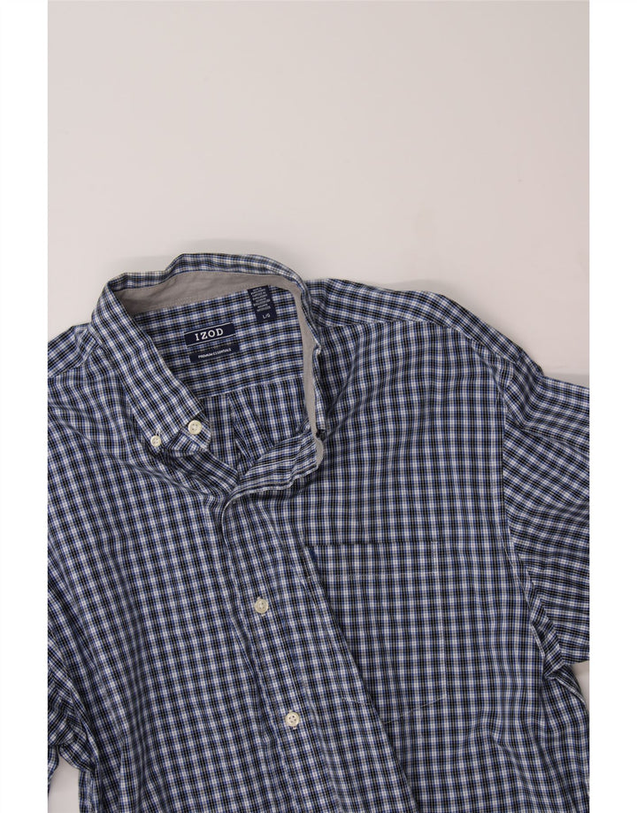 IZOD Mens Shirt Large Blue Check Cotton Vintage Izod and Second-Hand Izod from Messina Hembry 