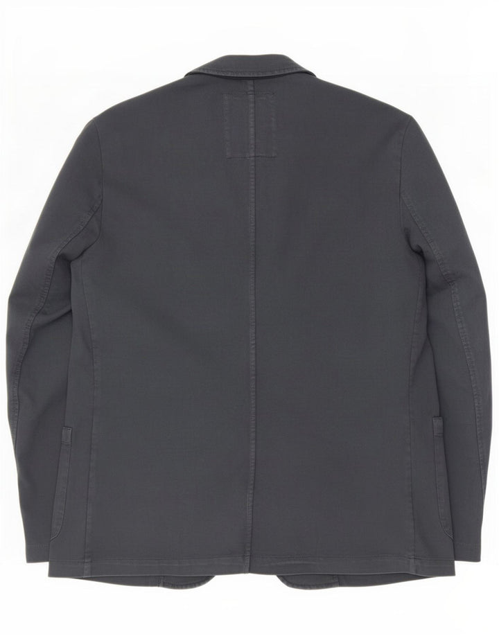 Giacca Blazer da Uomo a 2 Bottoni Trussardi EU 52 XL Blu Navy Cotone