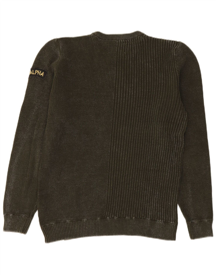 Maglione maglione girocollo da uomo Jack & Jones in cotone verde medio