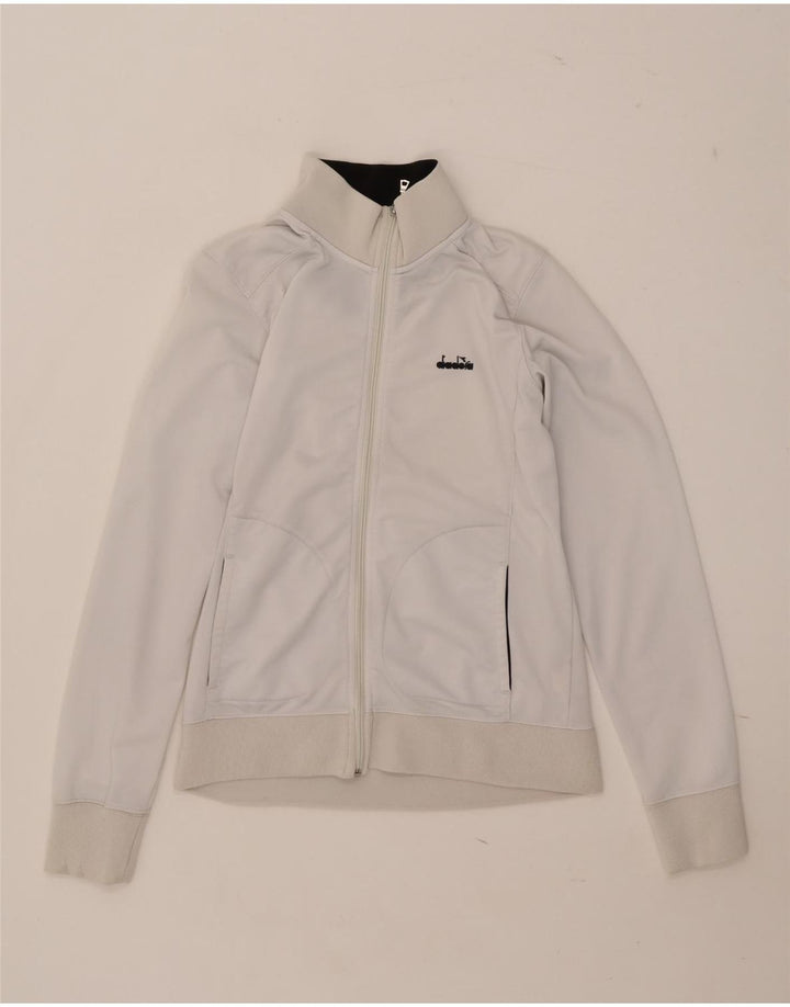 Giacca da tuta da donna Diadora UK 14 Large Poliestere bianco