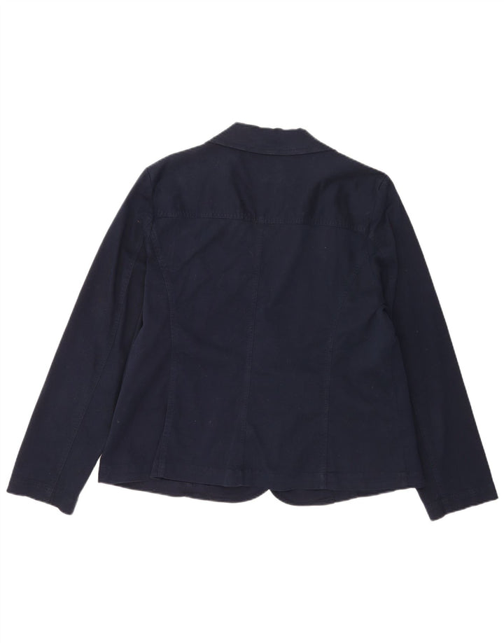 Giacca blazer a 2 bottoni da donna Laura Ashley UK 18 XL cotone blu navy