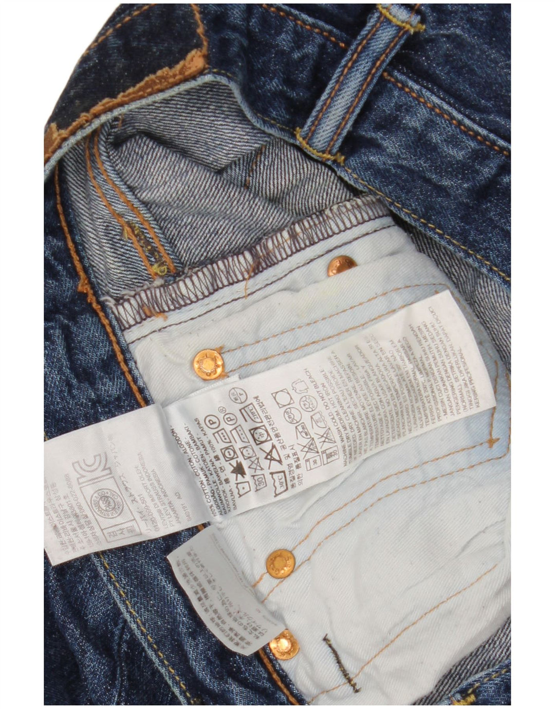 Jeans dritti da uomo Levi's W28 L32 in cotone blu navy